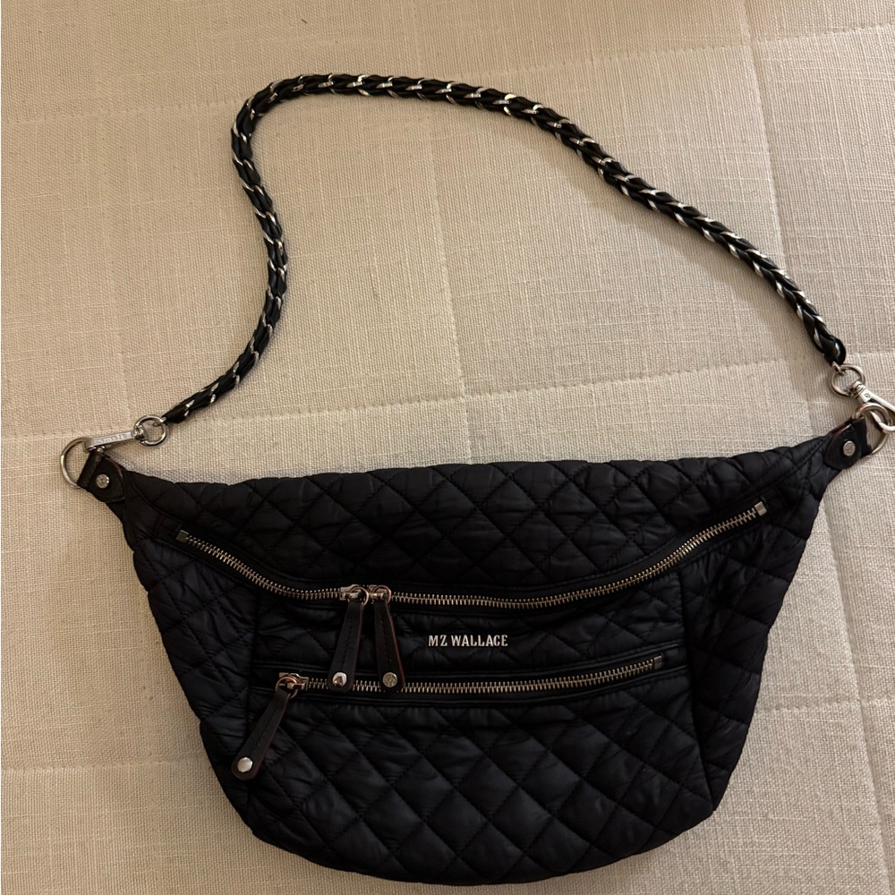 MZ Wallace Black Quilted Crossbody Bag used